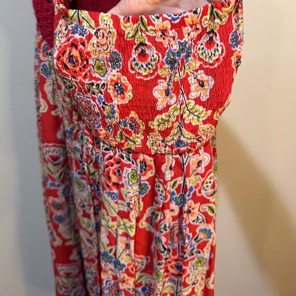 Sundance Lasani Crochet Halter Maxi Dress Small‎ in Red Multicolor Boho - Picture 5 of 7